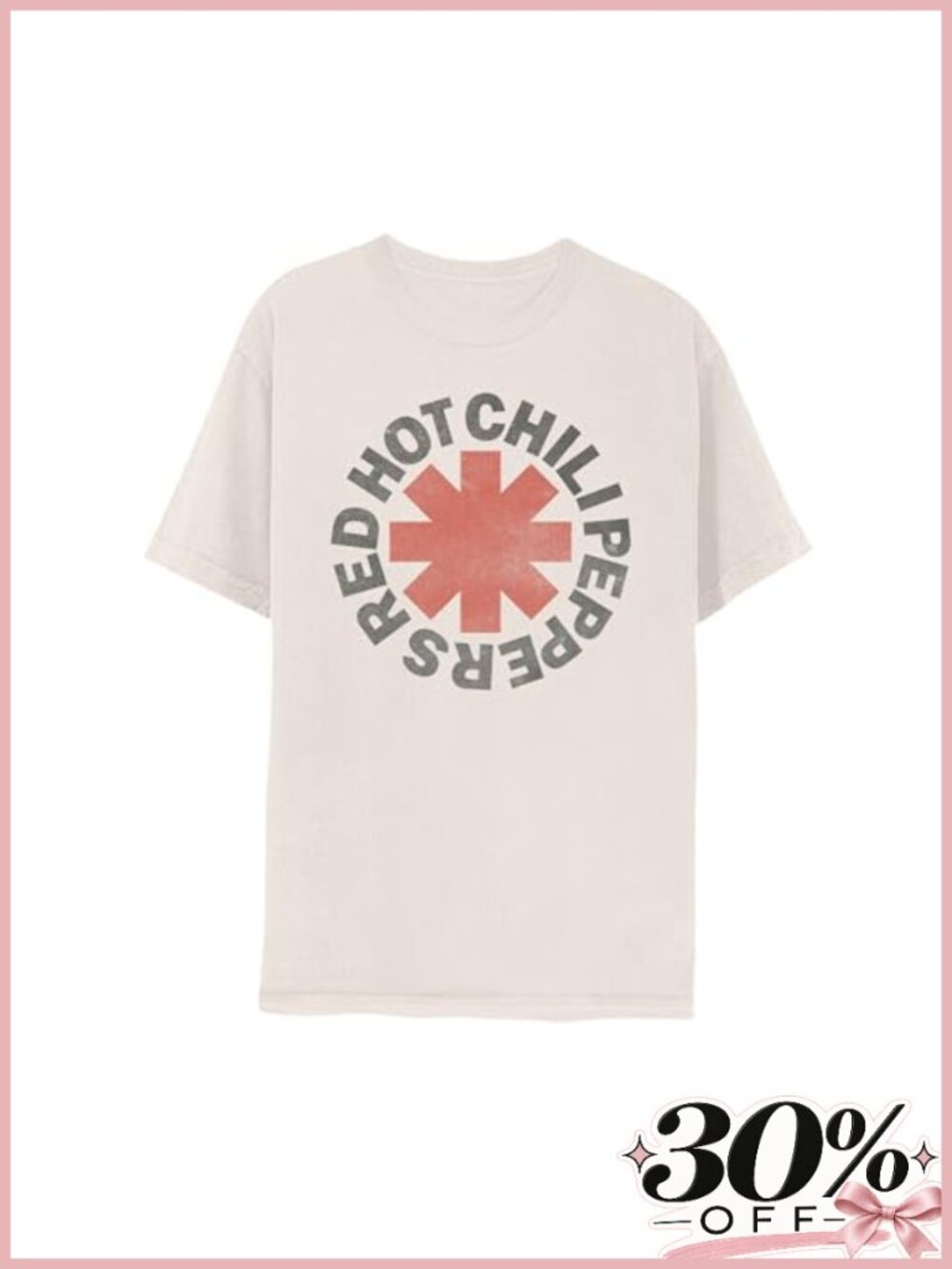 Officially Licensed Red Hot Chili Peppers Distressed Graphic T-Shirt